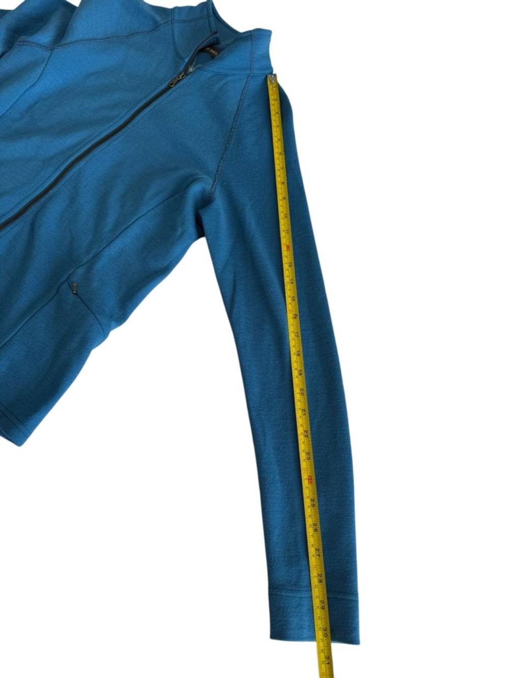 USA Ibex Full Zip 100% Merino Wool Cardigan Sweater Jacket Blue Athletic L - Picture 15 of 16